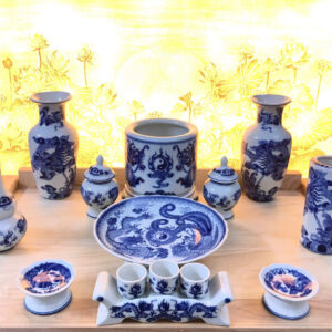 Gốm sứ men rạn đắp nổi – Bộ 08